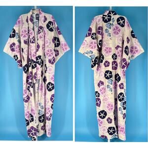 Japanese Yukata Kimono robe floral cotton